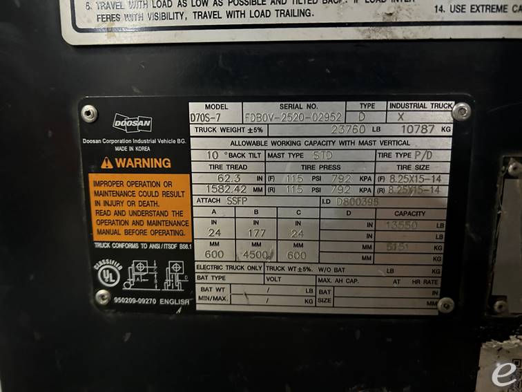 2018 Doosan D70S-7