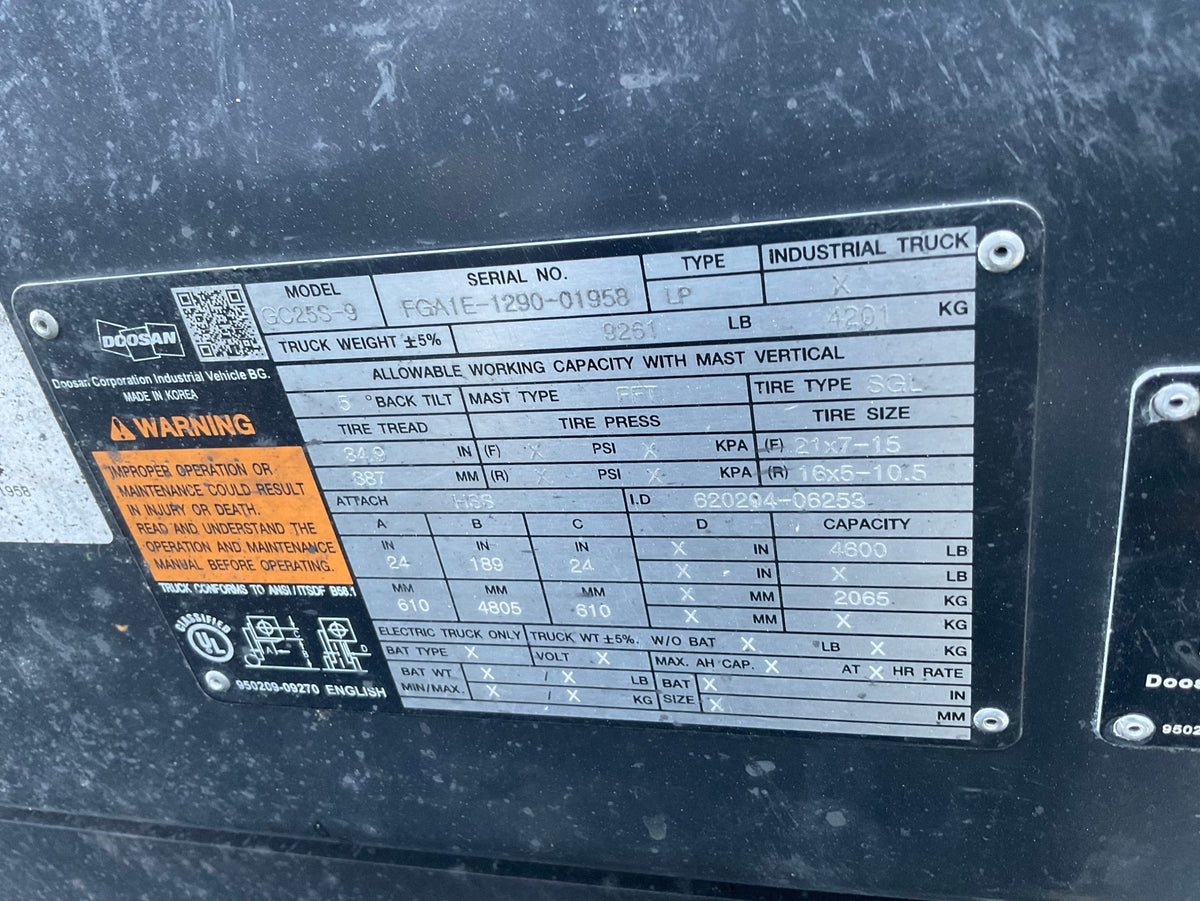 2021 DOOSAN GC25S-9