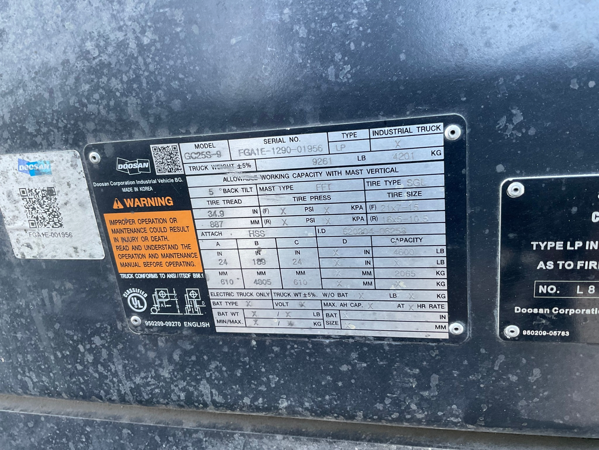 2021 DOOSAN GC25S-9
