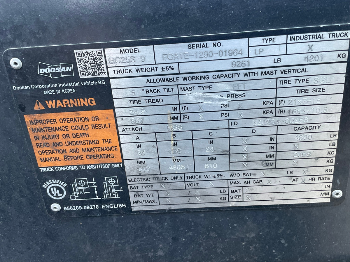 2021 DOOSAN GC25S-9