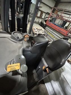 Burwell Material Handling 2011 Crown RC5545-40 forklift operator cabin interior with control levers and seat