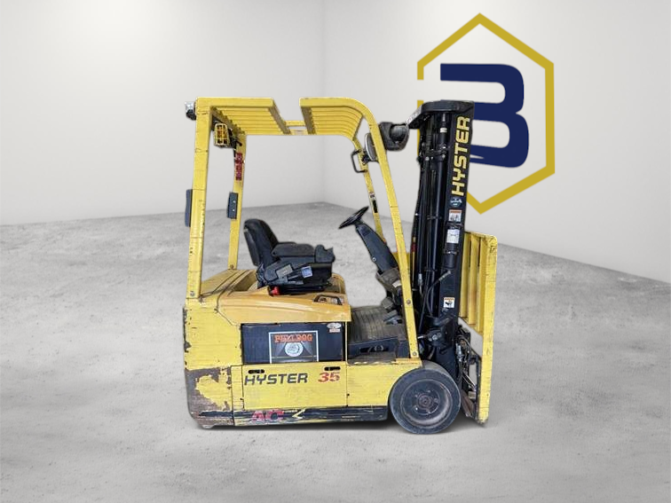 Burwell Material Handling 2008 Hyster J35ZT electric forklift with triple stage mast and sideshifting fork positioner
