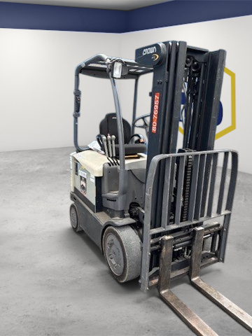 Burwell Material Handling 2021 Crown FC5215-40 electric sit-down cushion tire forklift in a warehouse setting