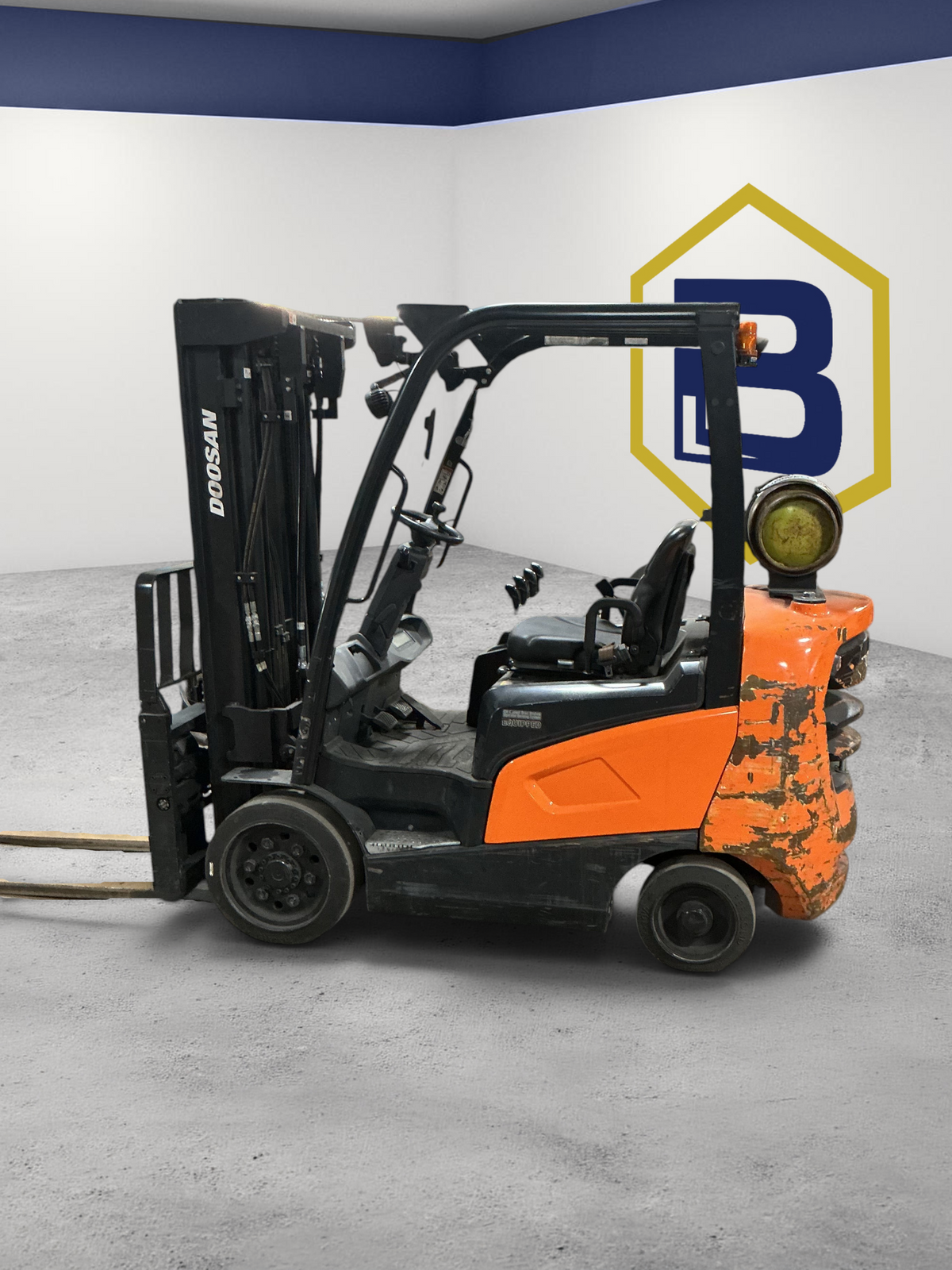 Burwell Material Handling 2020 Doosan GC30S-9 LPG cushion-tire forklift in orange and black for warehouse use