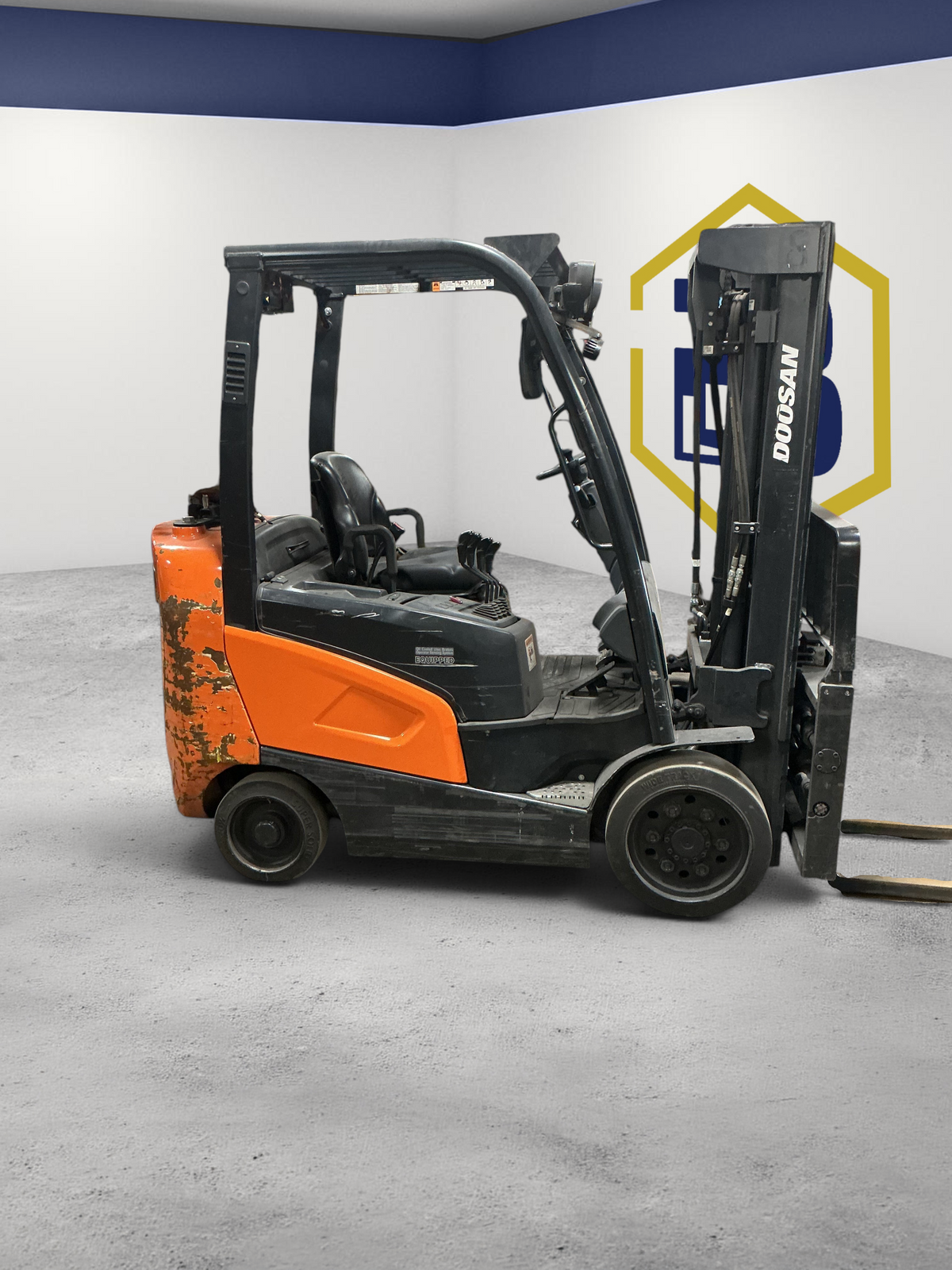 Burwell Material Handling used 2020 Doosan GC30S-9 LPG cushion-tire forklift in a warehouse setting