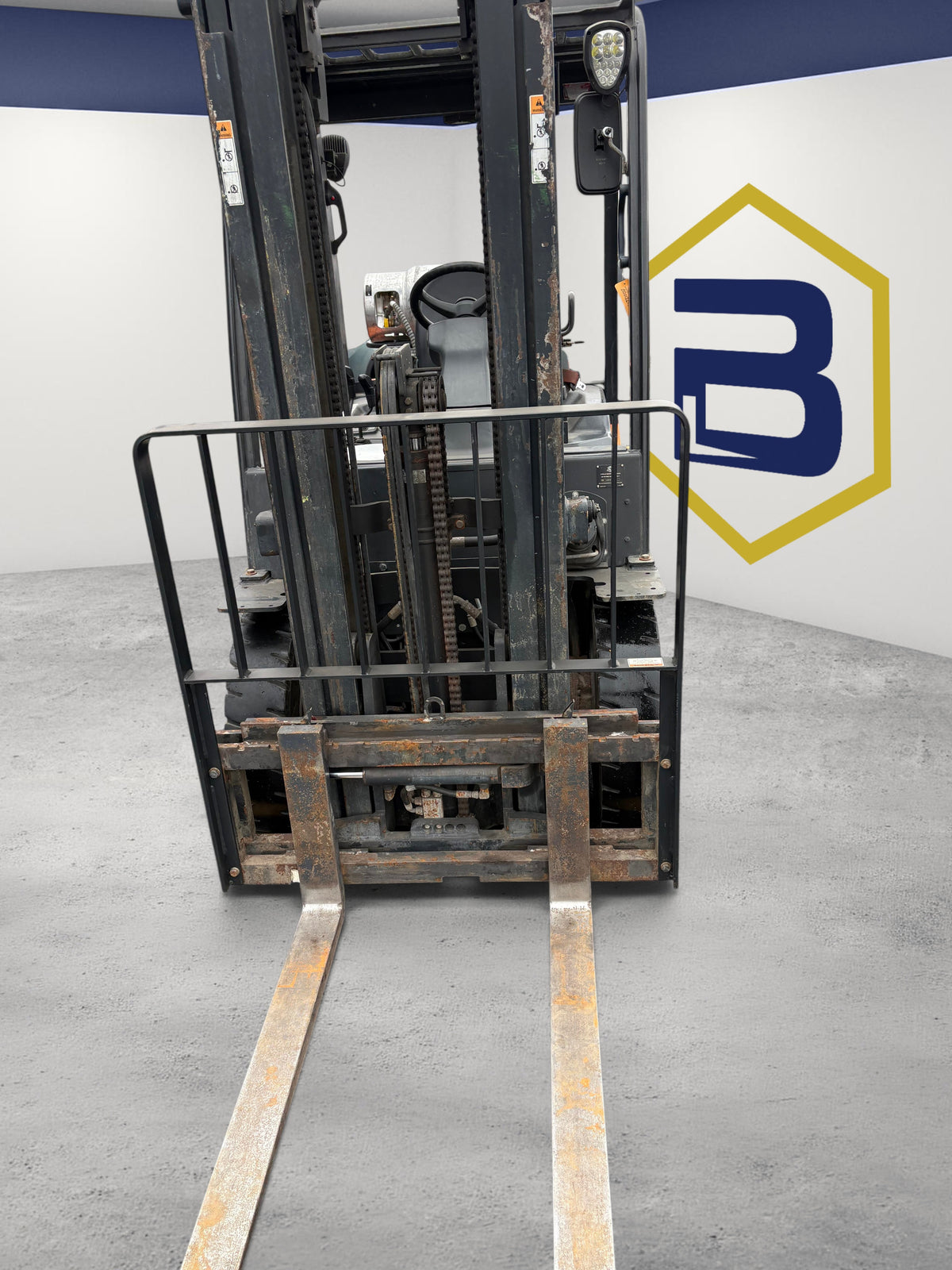 Burwell Material Handling 2019 Doosan G25N-7 LPG pneumatic forklift with 5,000 lb capacity for outdoor use