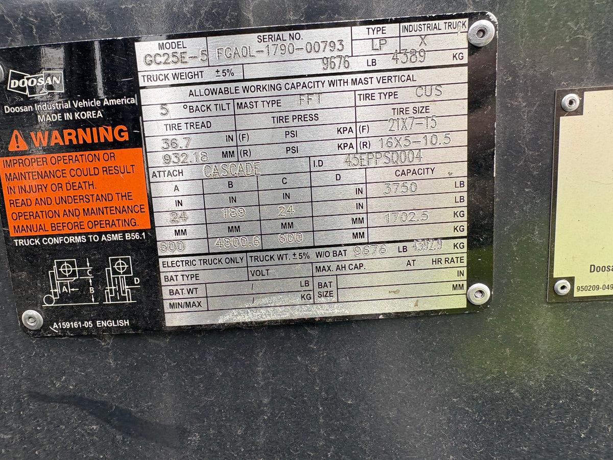 2014 DOOSAN GC25E-5