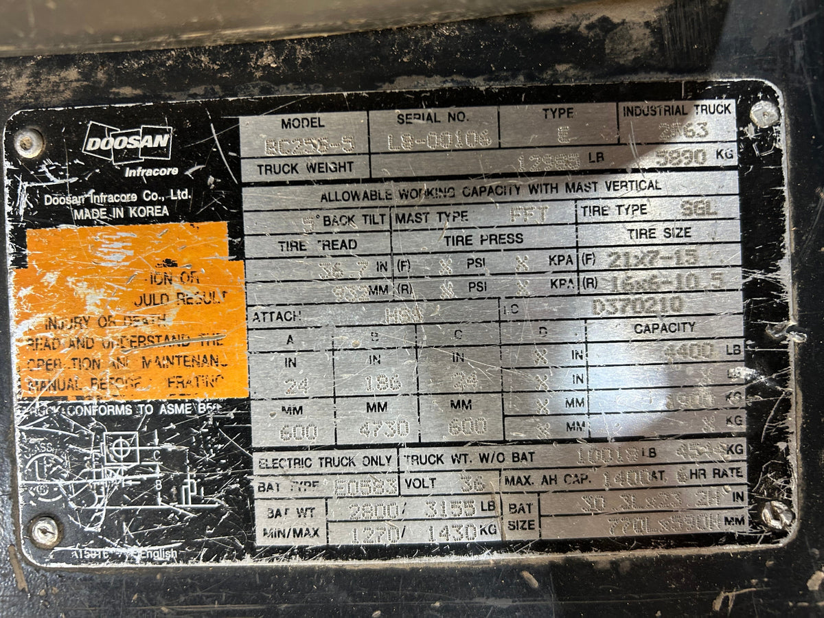 2000 DOOSAN BC25S-5