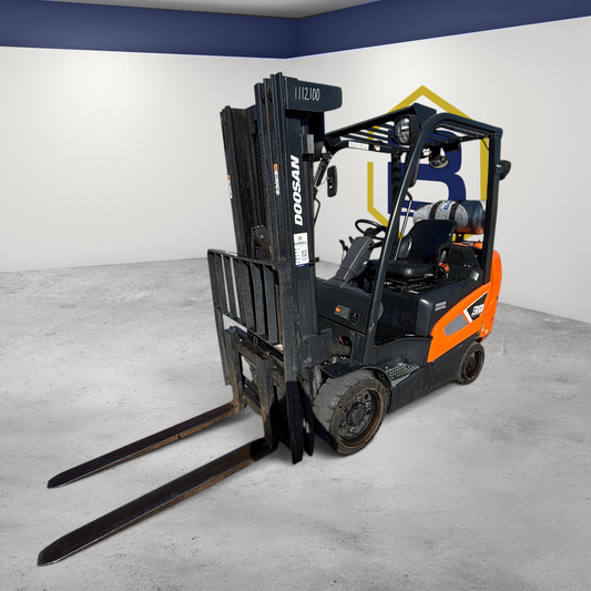 Burwell Material Handling 2019 Doosan GC30S-9 LPG cushion-tire forklift with triple-stage mast in an outdoor lot