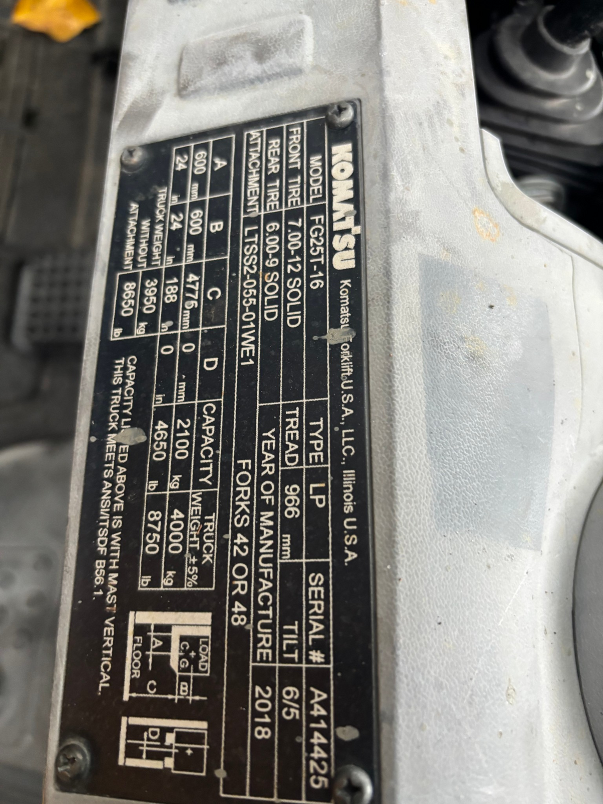 2019 KOMATSU FG25T-16