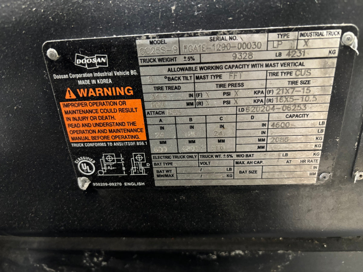 2000 DOOSAN GC25S-9