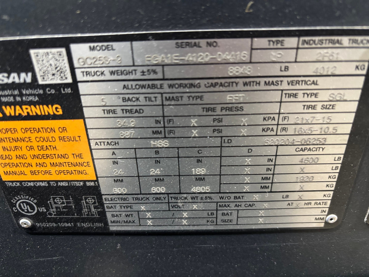 2023 DOOSAN GC25S-9