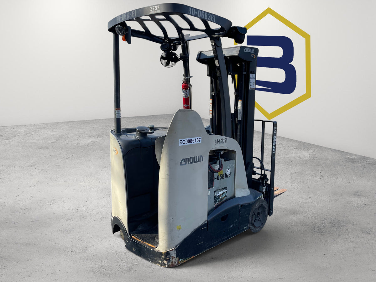 Burwell Material Handling 2020 Crown RC5535-35 electric stand-up forklift with cushion tires in an outdoor yard