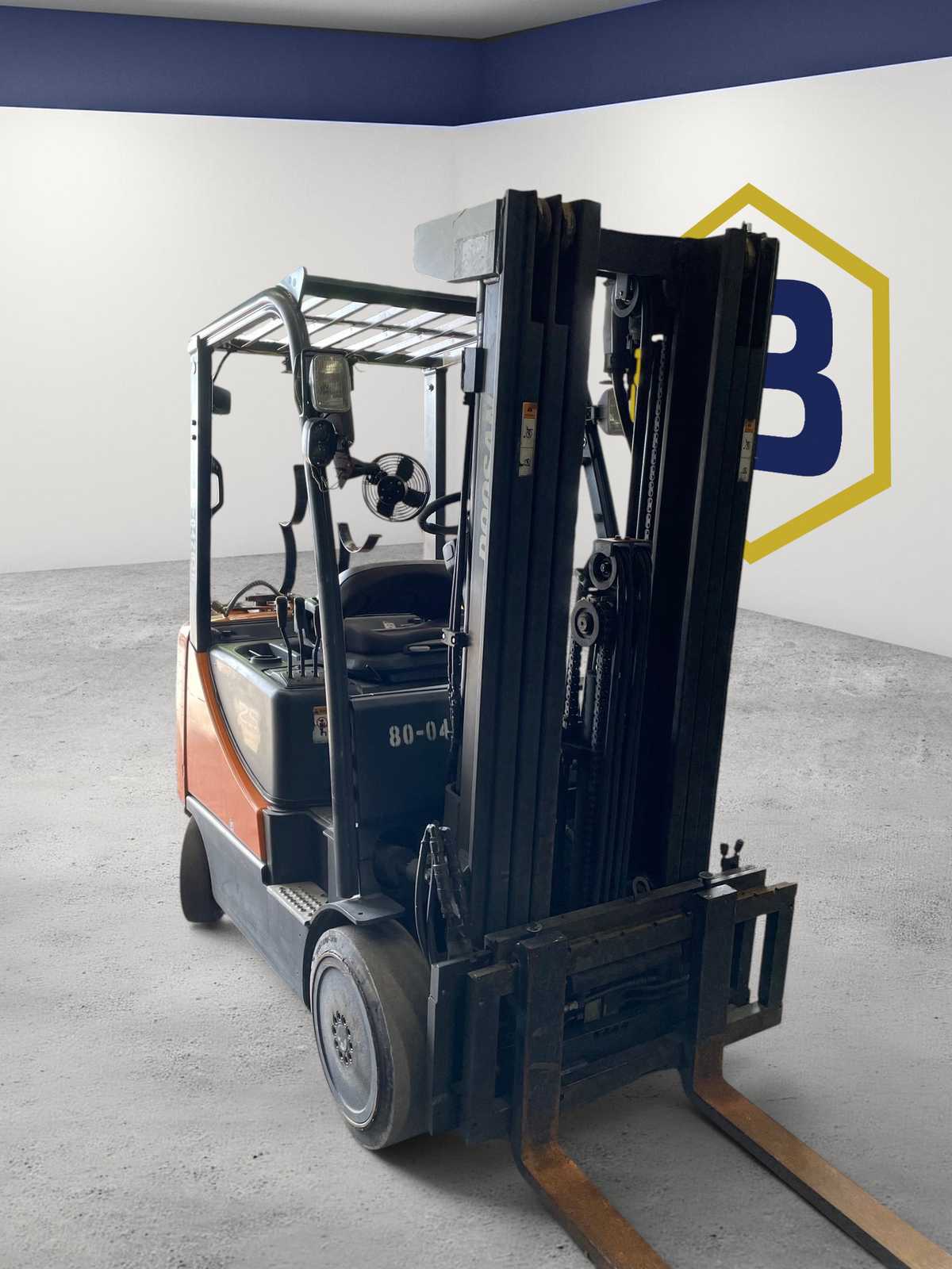 Burwell Material Handling 2017 Doosan GC25P-5 LPG cushion tire forklift in a warehouse setting