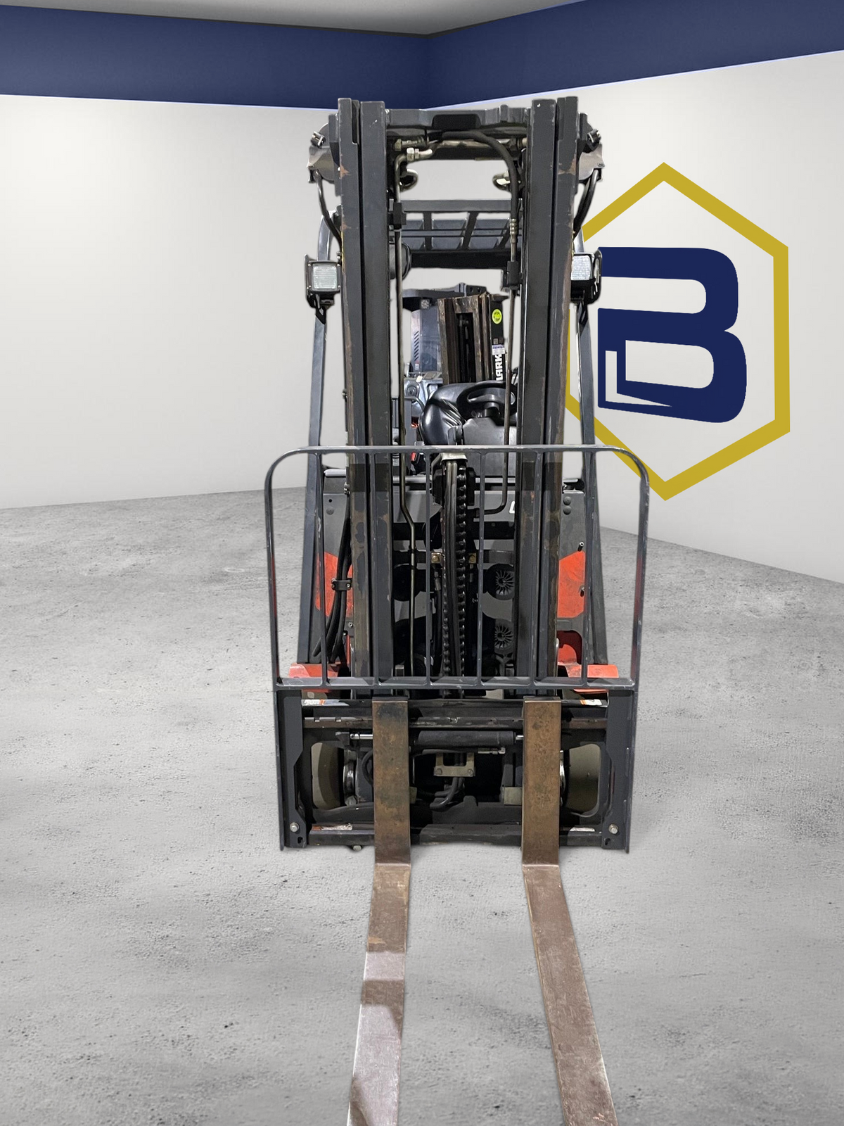 Burwell Material Handling 2019 Linde E20C electric sit-down forklift with a reinforced mast in a warehouse setting