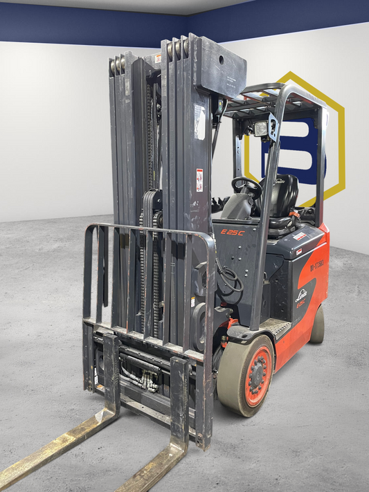 Burwell Material Handling 2020 Linde E25C electric cushion-tire forklift in a warehouse setting
