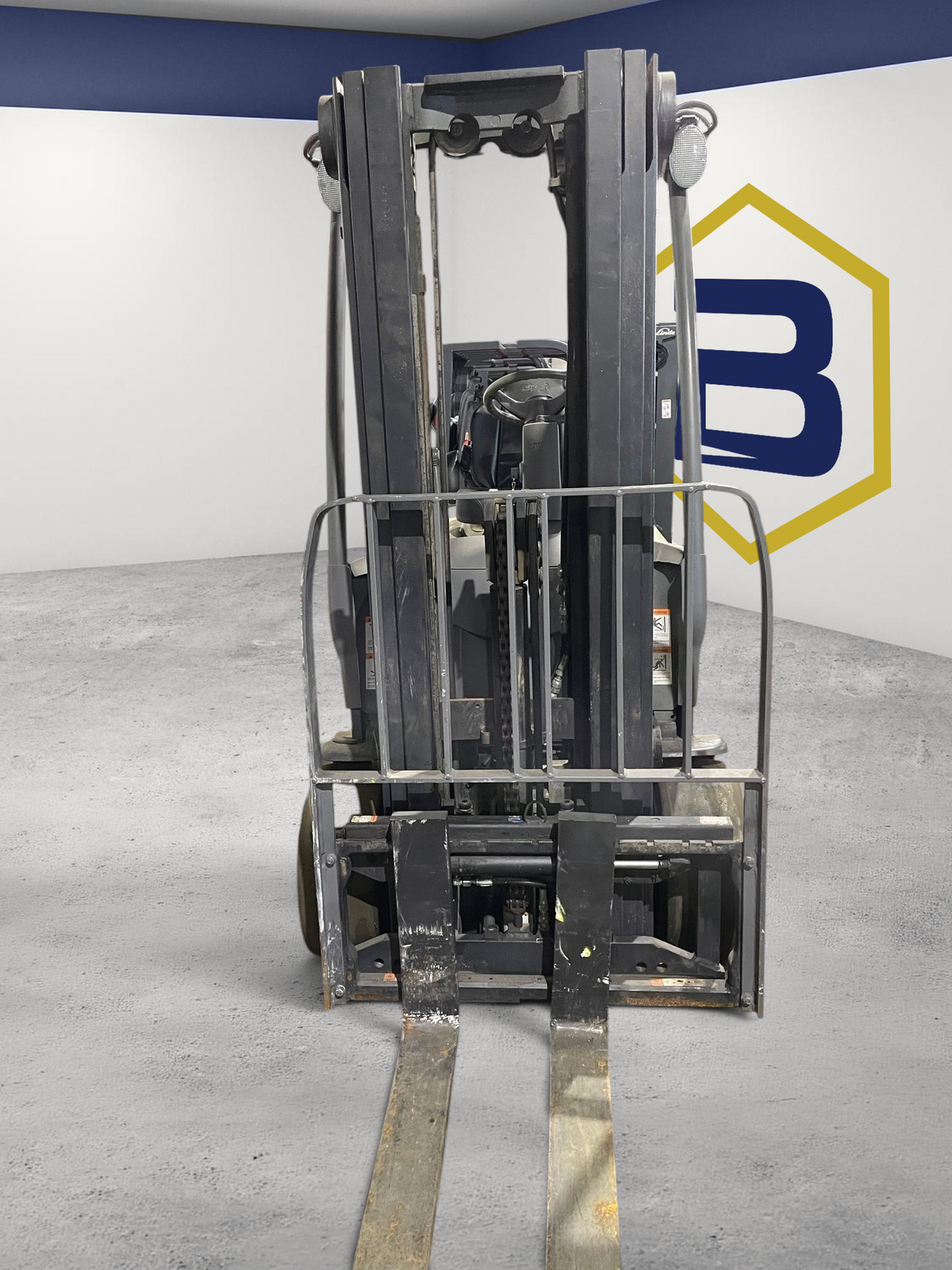 Burwell Material Handling 2013 Crown FC4525-55 electric sit-down forklift with cushion tires in a warehouse setting.