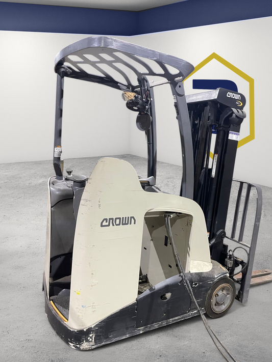 Burwell Material Handling 2017 Crown RC5545-40 electric stand-up forklift in a warehouse setting
