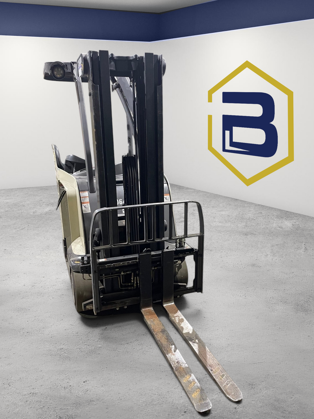 Burwell Material Handling 2010 Crown RC5545-40 electric stand-up forklift in a warehouse setting.