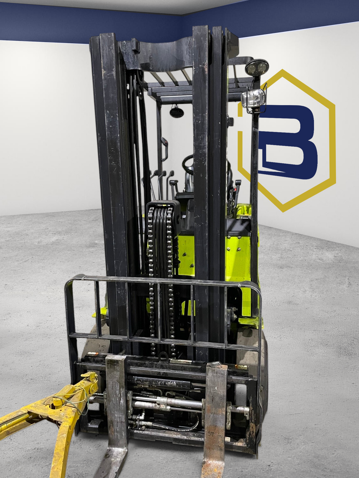 Burwell Material Handling 2018 Clark ECX25 electric 4-wheel sit-down forklift with a lime green and black frame.