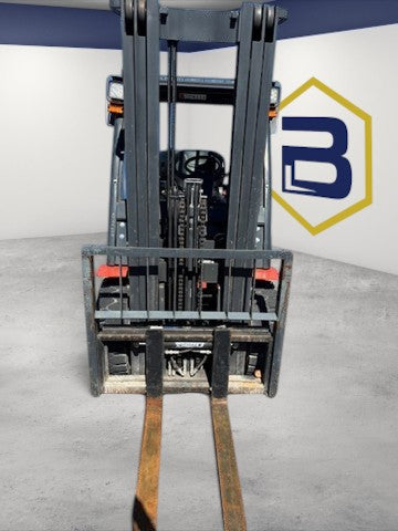 Burwell Material Handling 2022 Baoli KBG25 LPG pneumatic forklift with a 5,000 lb capacity, front view.