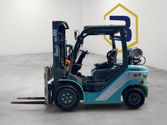 Burwell Material Handling 2017 Baoli KBG25 LPG pneumatic forklift with 5000 lb capacity in side profile view