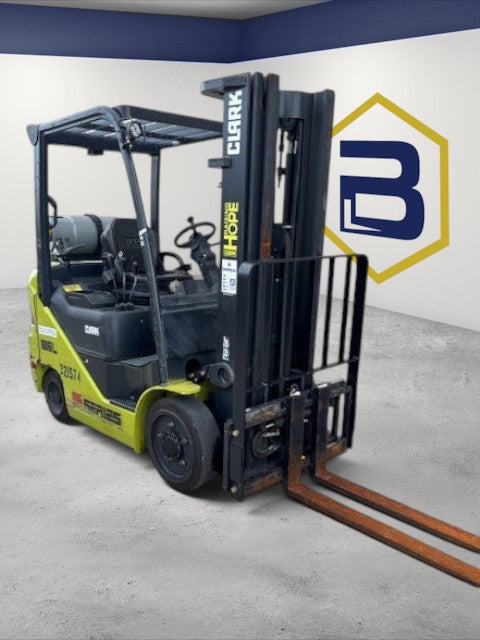 Burwell Material Handling 2022 CLARK S25C 5,000 lb cushion-tire LPG forklift for indoor warehouse use.
