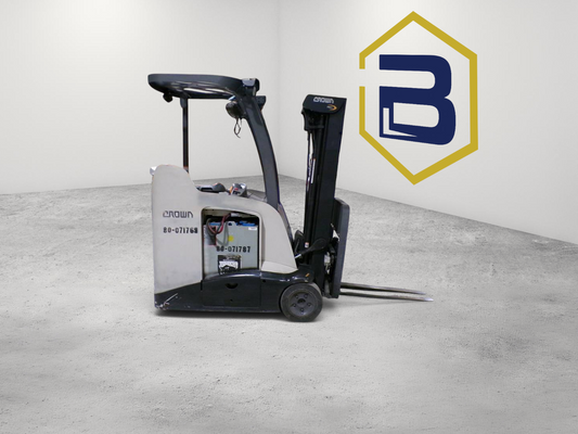 Burwell Material Handling 2011 Crown RC5545-40 stand-up electric forklift in a warehouse setting