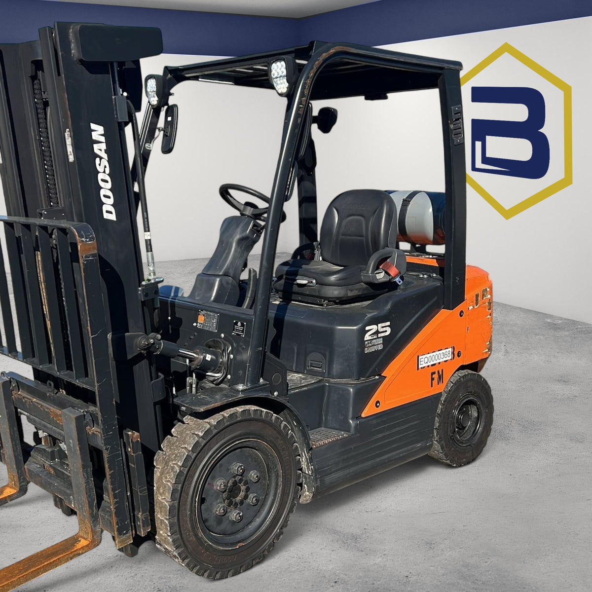 Burwell Material Handling 2020 Doosan G25N-7LP LPG pneumatic forklift for outdoor industrial use