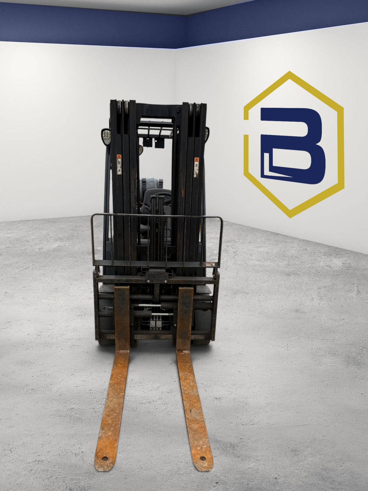 Burwell Material Handling 2020 Doosan GC30S-9 LPG cushion-tire forklift with triple-stage mast, front view.