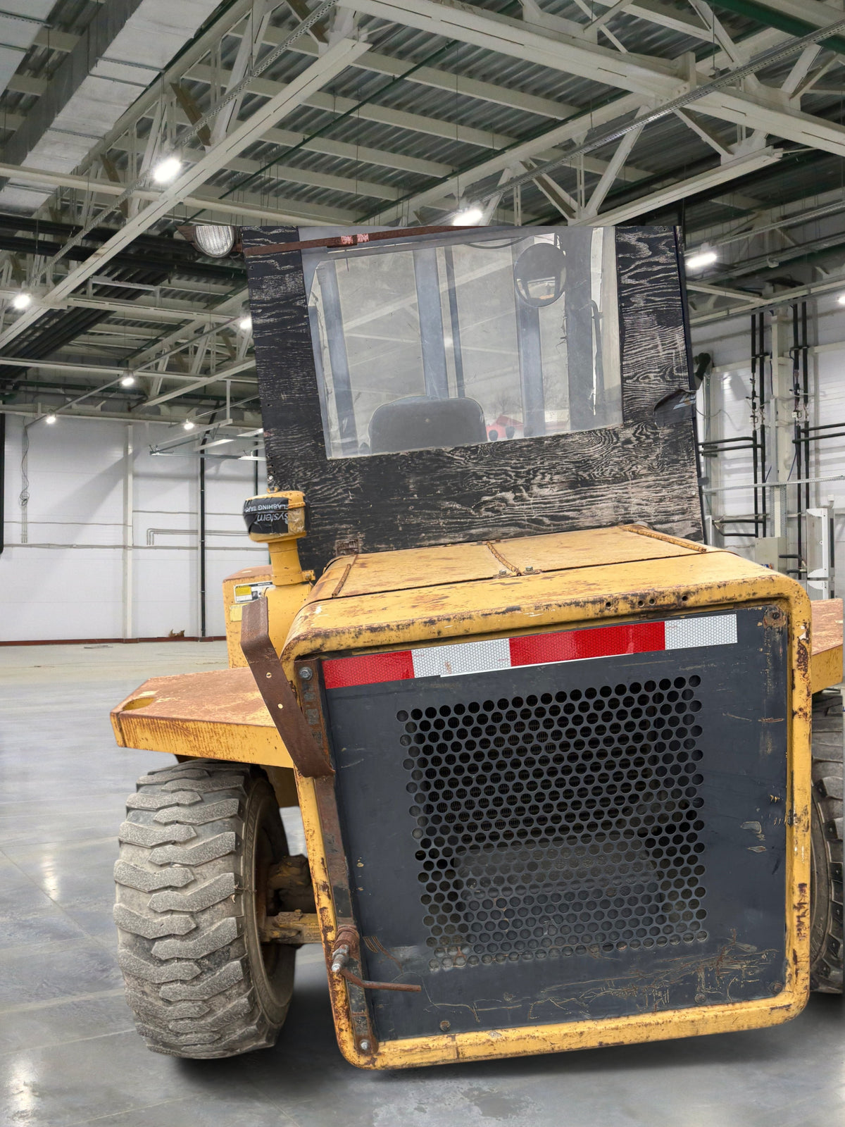 Burwell Material Handling 1996 Eagle Picher R80-F11 yellow rough terrain forklift with heavy-duty pneumatic tires