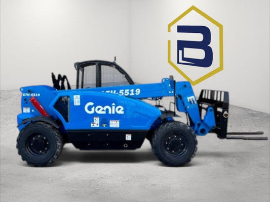 Burwell Material Handling 2025 Genie GTH-5519 blue compact telehandler with forks for construction and agriculture