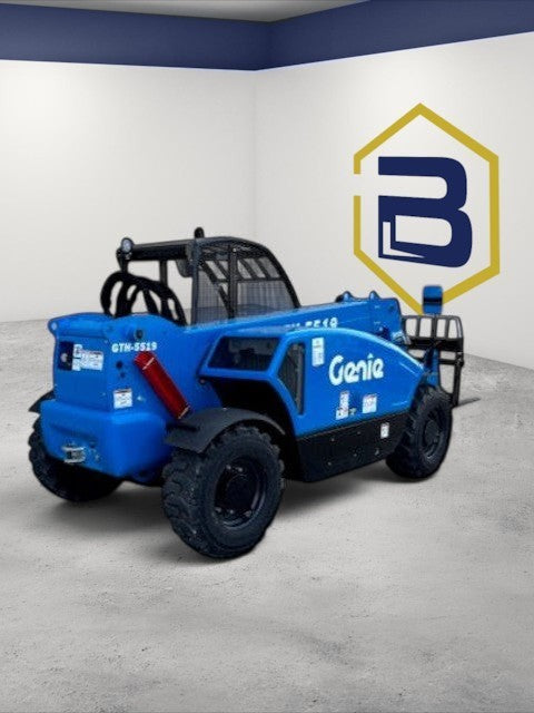 Burwell Material Handling 2025 Genie GTH-5519 blue compact telehandler with four-wheel drive and protective cab cage