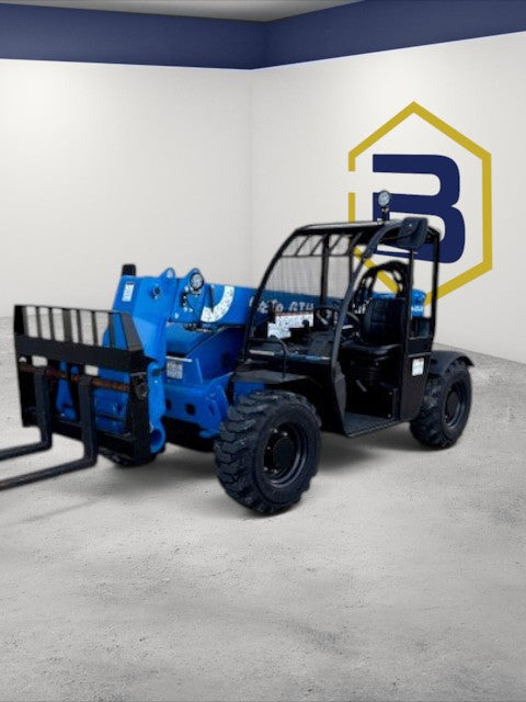 Burwell Material Handling 2025 Genie GTH-5519 compact blue telehandler with heavy-duty tires and open operator cab