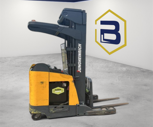 Burwell Material Handling 2008 Jungheinrich ETR320 electric reach truck with triple mast and side shifter