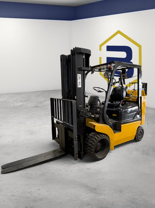 Burwell Material Handling 2001 Komatsu FG45BCS-7 yellow cushion-tire LPG forklift for indoor industrial use