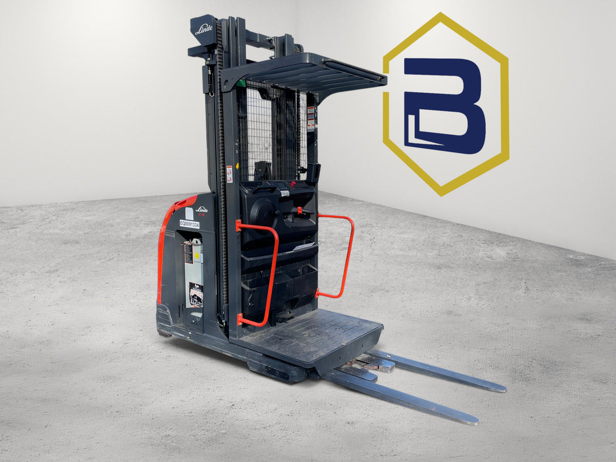 Burwell Material Handling 2021 Linde V15 electric man-up order picker forklift for narrow-aisle warehouse operations