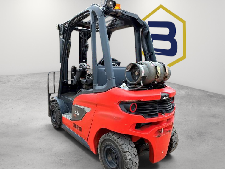 Burwell Material Handling 2022 Linde H25T LPG cushion-tire forklift with side shift and strobe light in red