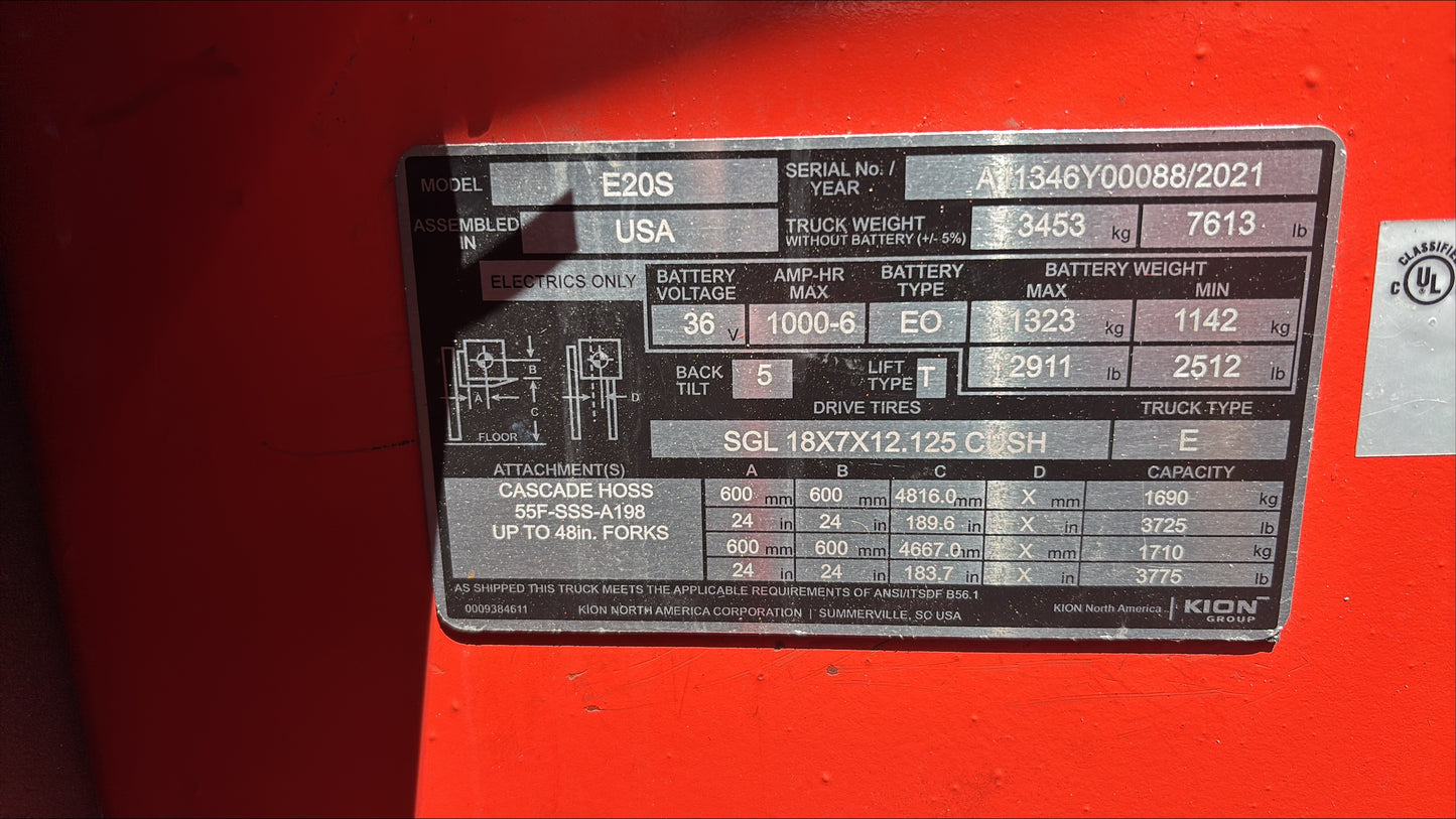 2020 LINDE E20S- STAND UP