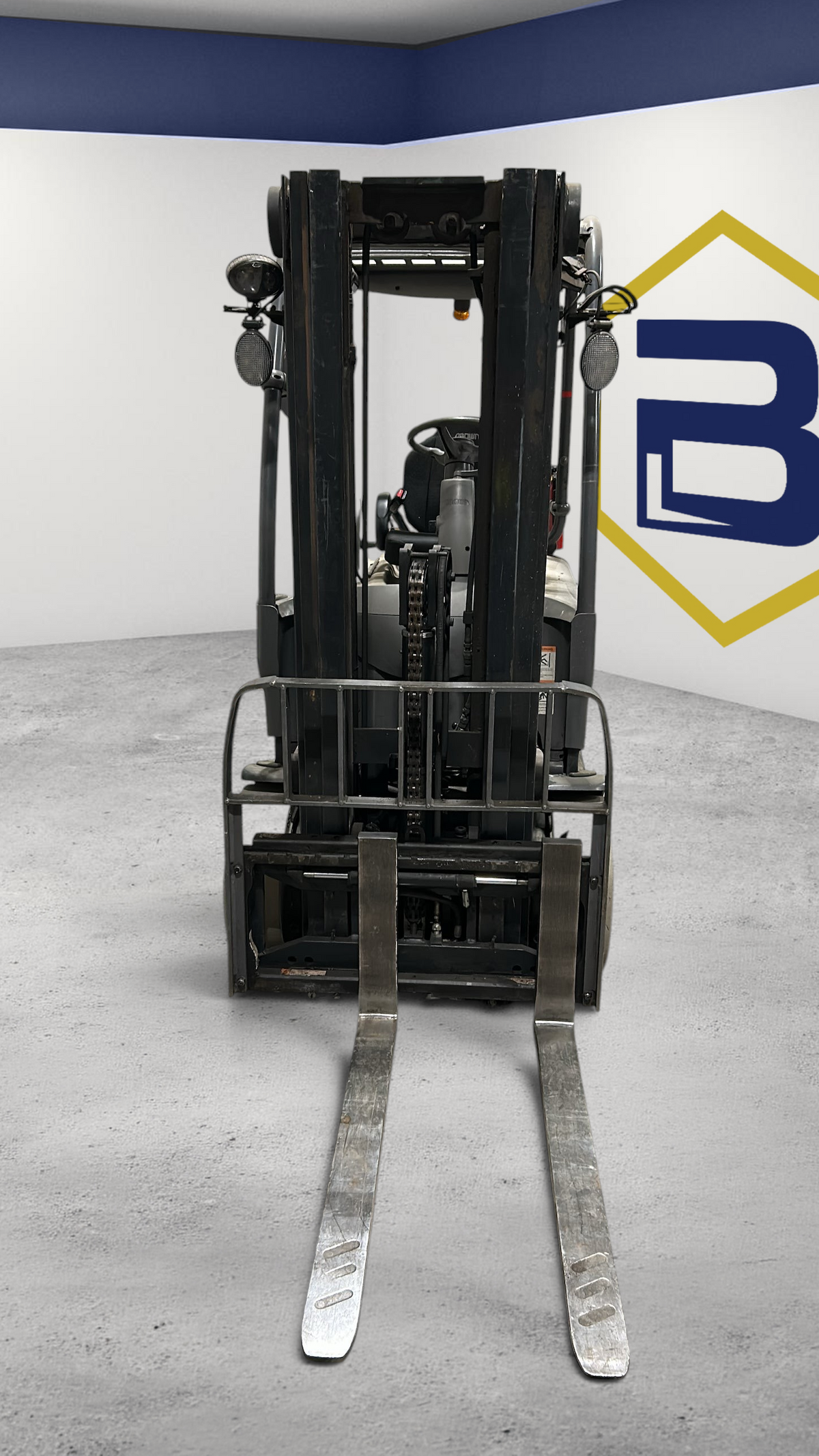 Burwell Material Handling 2017 Crown FC5225-50 electric sit-down counterbalance forklift in a warehouse setting